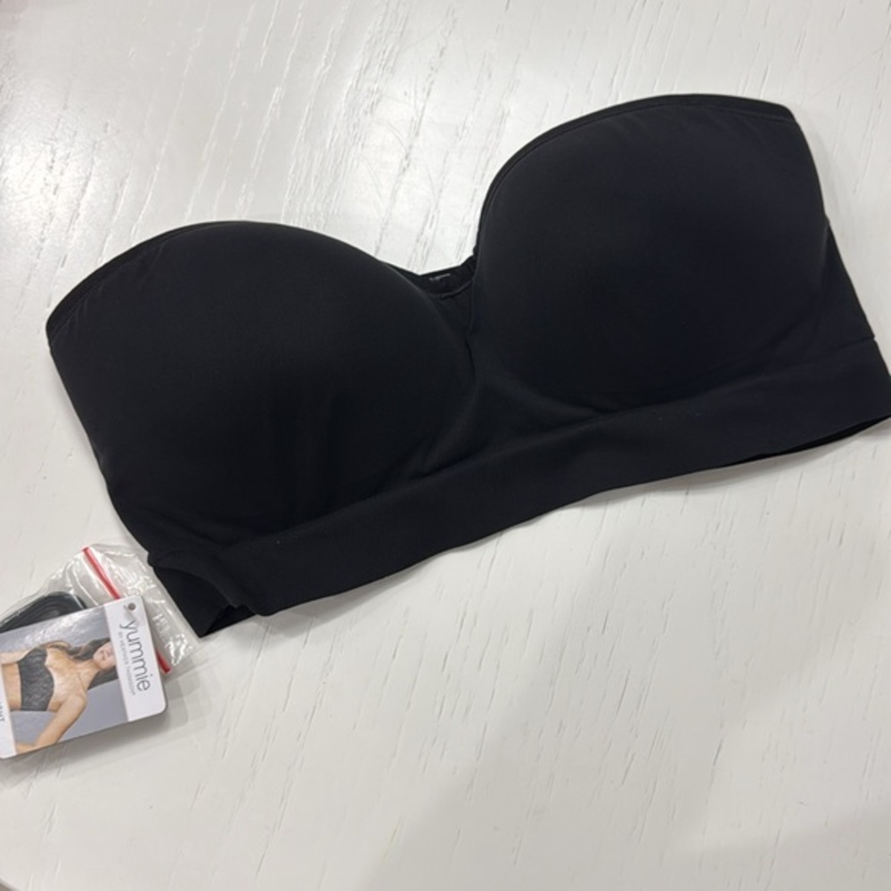 NWT Yummie Peyton Strapless Convertible Black Bra Size L